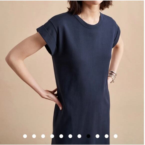 La Ligne Dress Small Andie Midnight A Line Maxi Navy Blue Crewneck Luxury Casual - Picture 2 of 13
